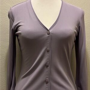 Lavender Button-Up Cardigan